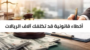 أخطاء قانونية قد تكلفك آلاف الريالات